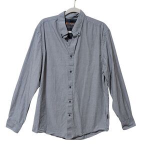 Ben Sherman Gray business Casual cotton long sleeve button front shirt men's XL